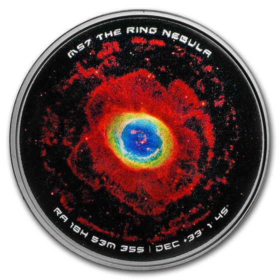 1 oz Silver Colorized Proof Spinner - M57 Ring Nebula 1 oz Silver Colorized Proof Spinner - M57 Ring Nebula